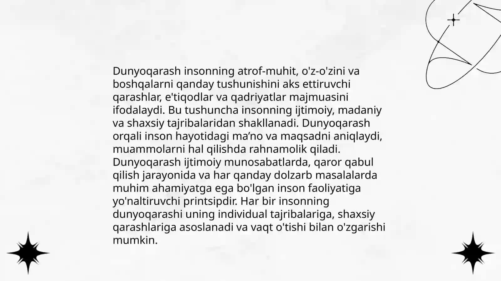 Dunyoqarashning mohiyati, tuzulishi va asosiy funksiyalari 3