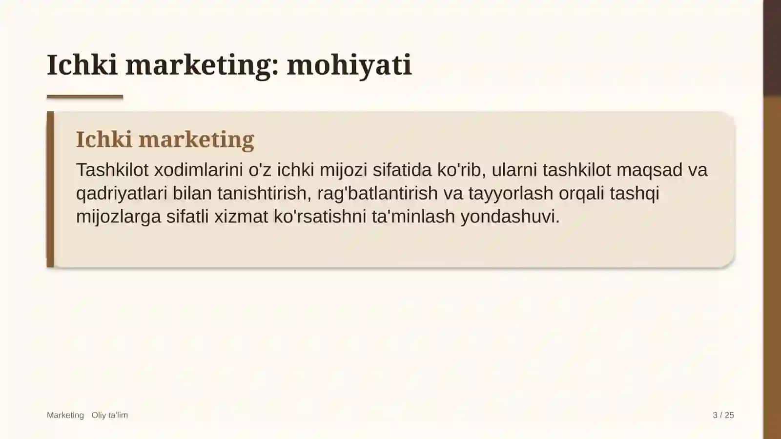 Pillachilikda ichki marketing 3