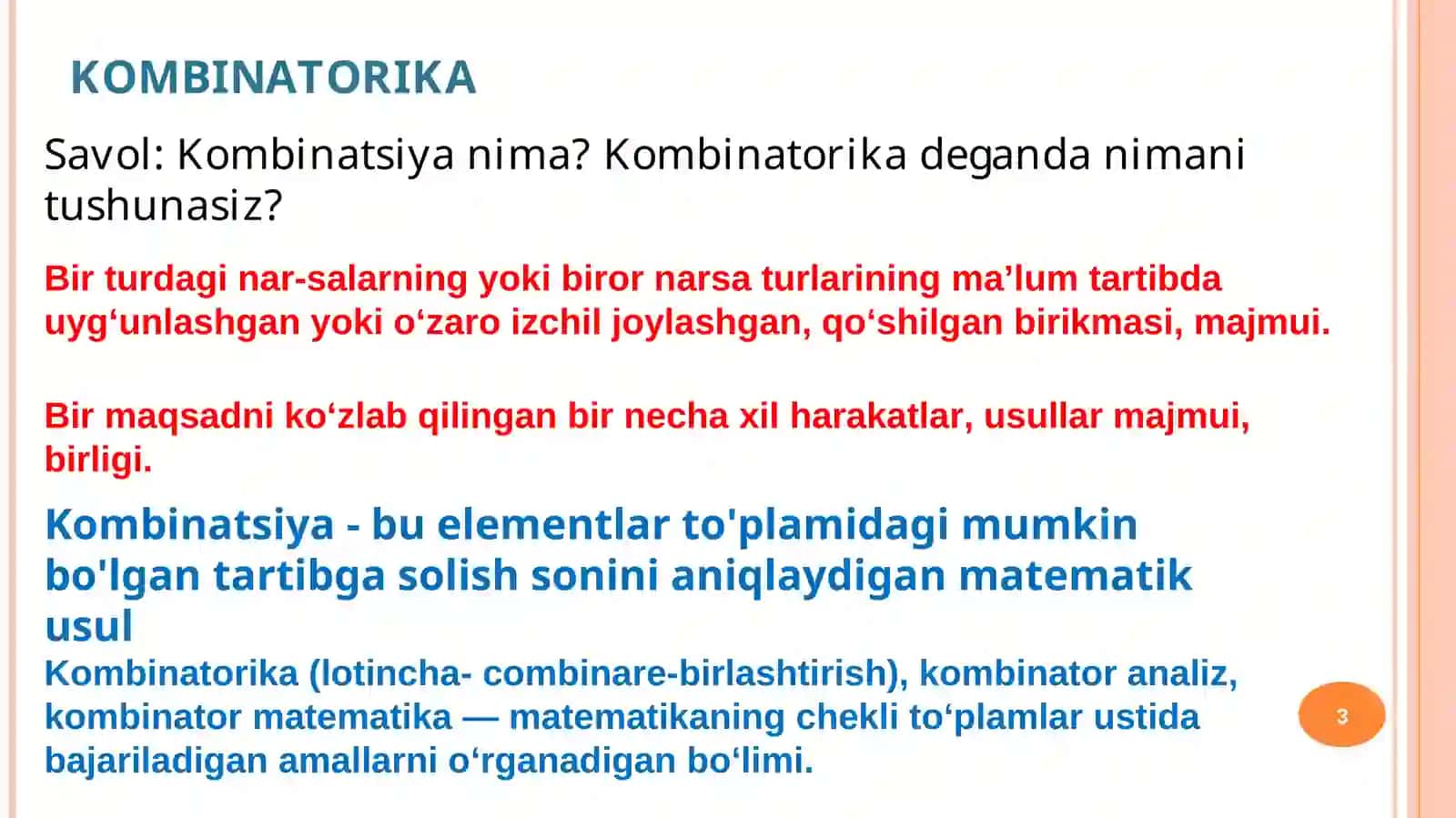 KOMBINATORIKA ELEMENLARI 3