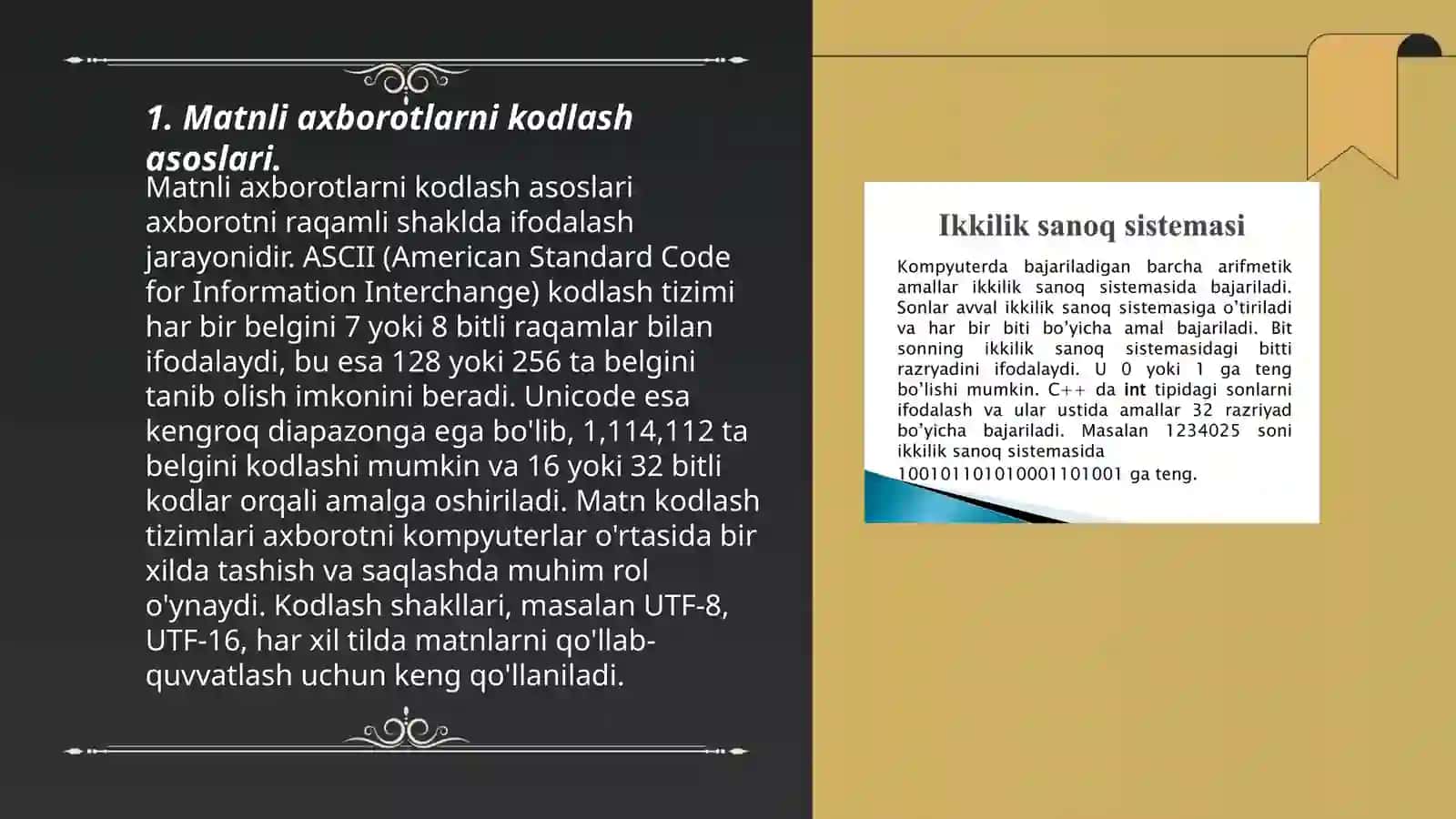 Matnli axborotlarni kodlash 3