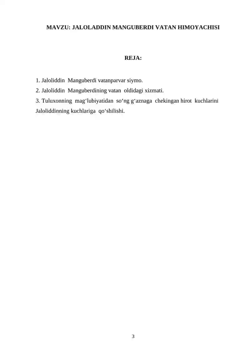 Jaloladdin Manguberdi Vatan himoyachisi 3