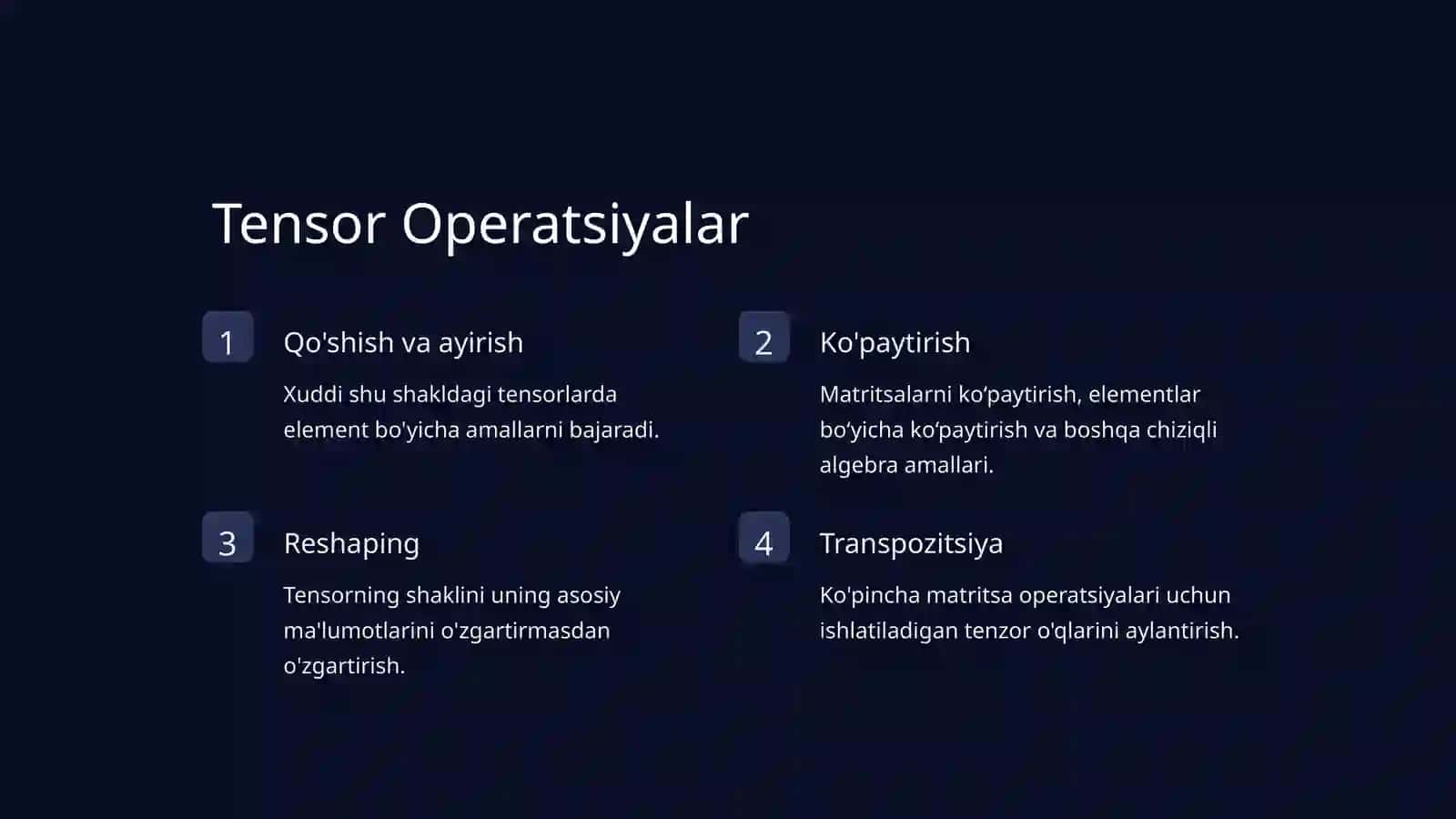 Tensorflow orqali tensorlarda operatsiyalarni bajarish 3