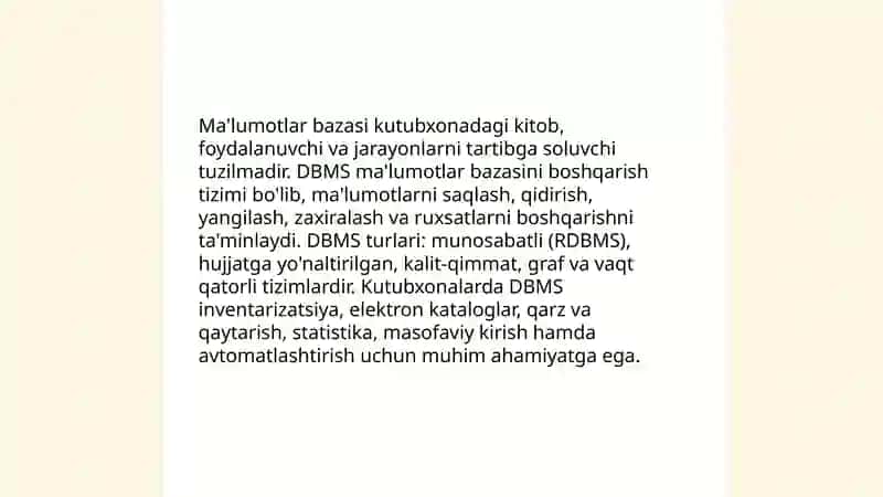 Ma'lumotlar bazasini boshqarish tizimlari 3