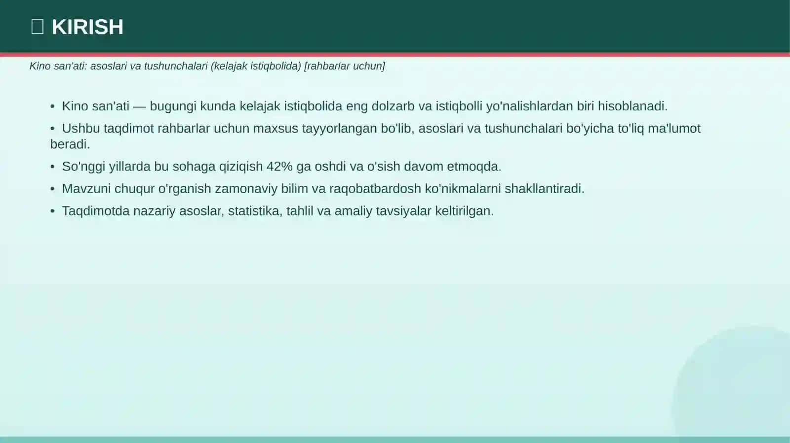 Kino san'ati: asoslari va tushunchalari 3