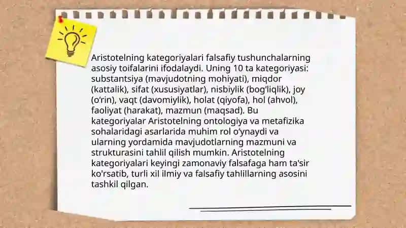 Aristotelning kategoriyalari 3