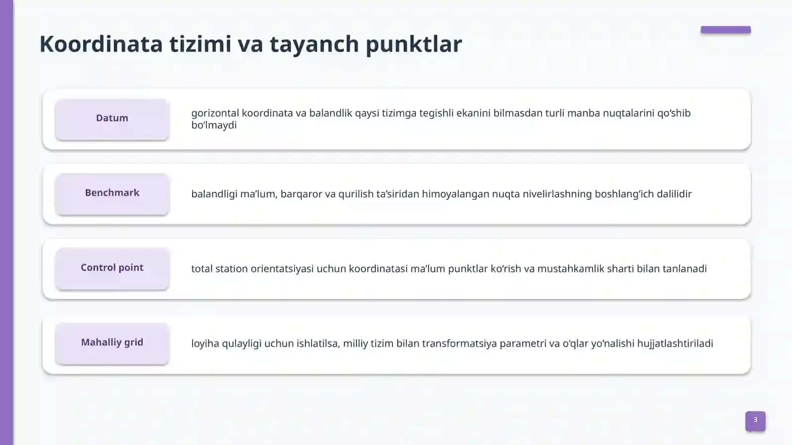 Qurilish geodeziyasi:dala ishlari 3