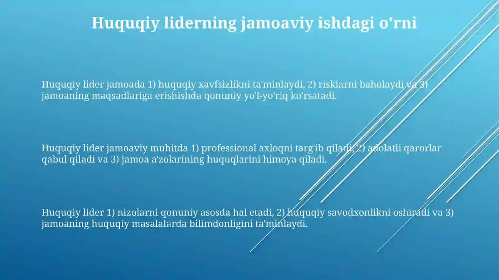 Huquqiy liderning jamoada roli 3