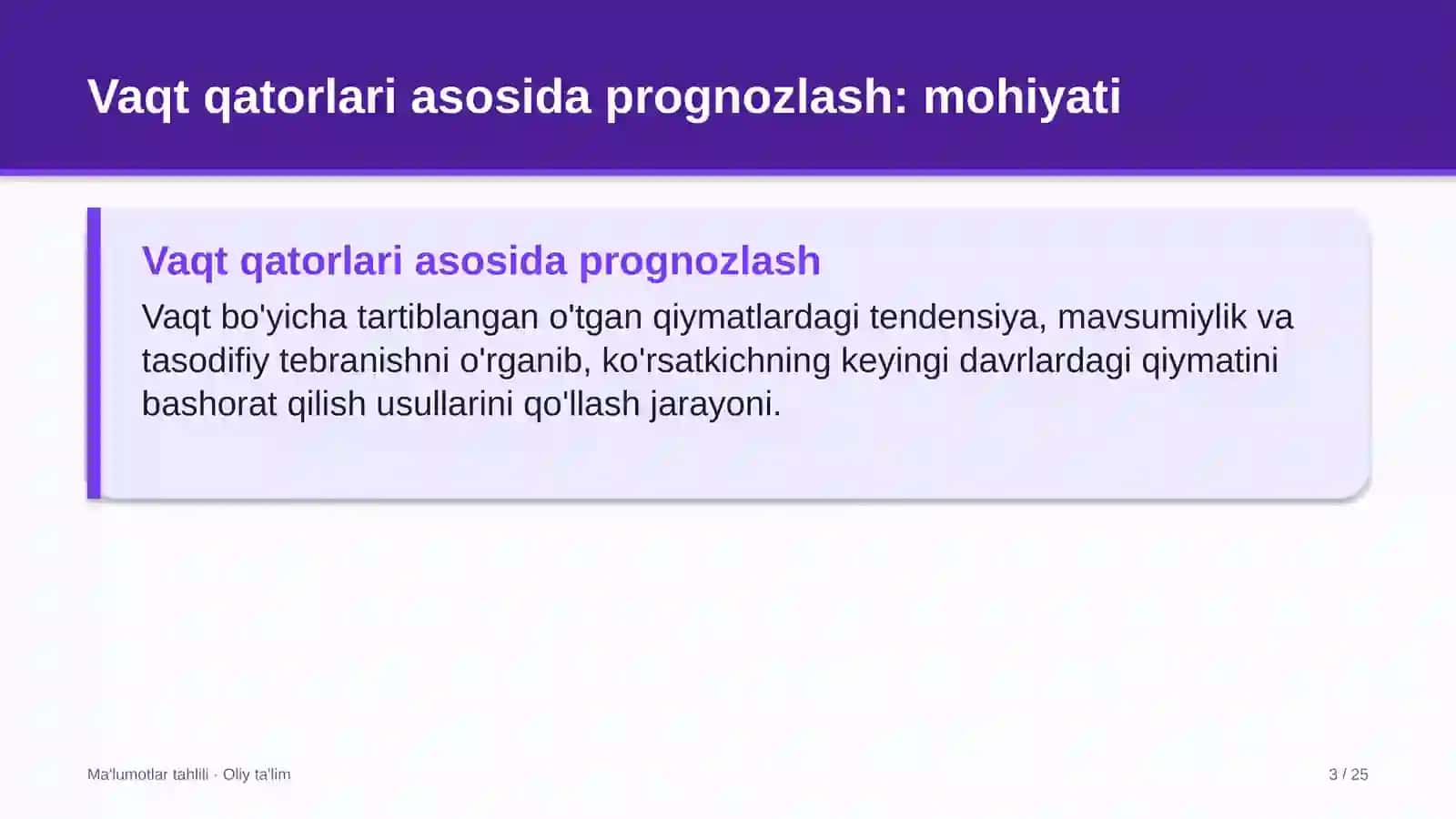 Frilans platformalarida vaqt qatorlari asosida prognozlash 3