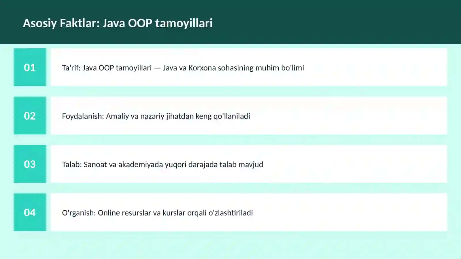 DASTURLASH | JAVA VA KORXONA 3