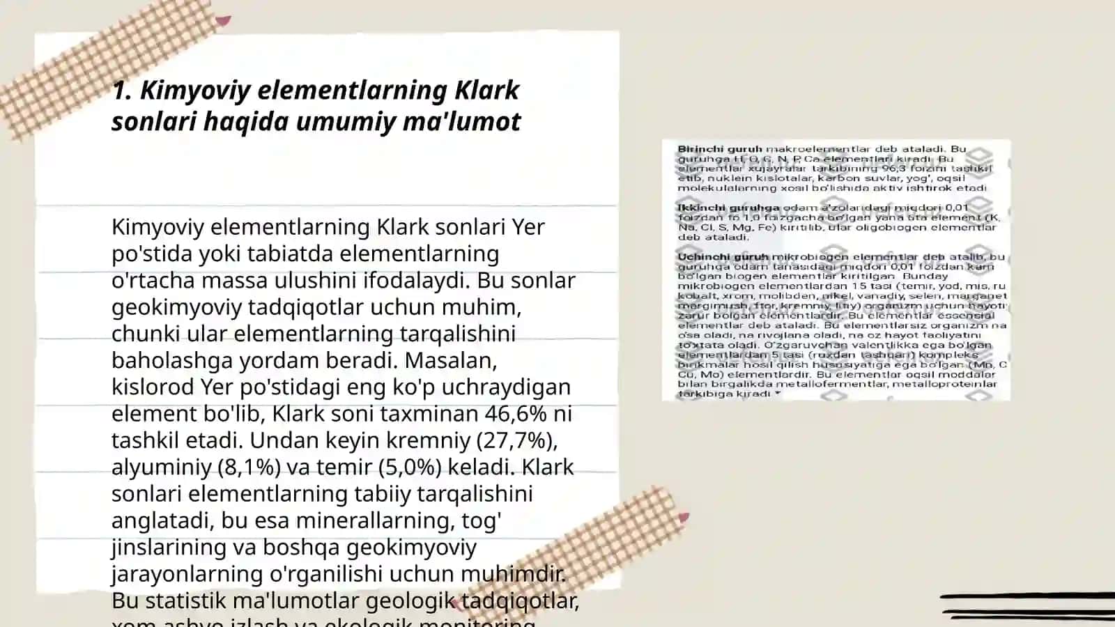 Kimyoviy elementlarning Klark sonlari 3