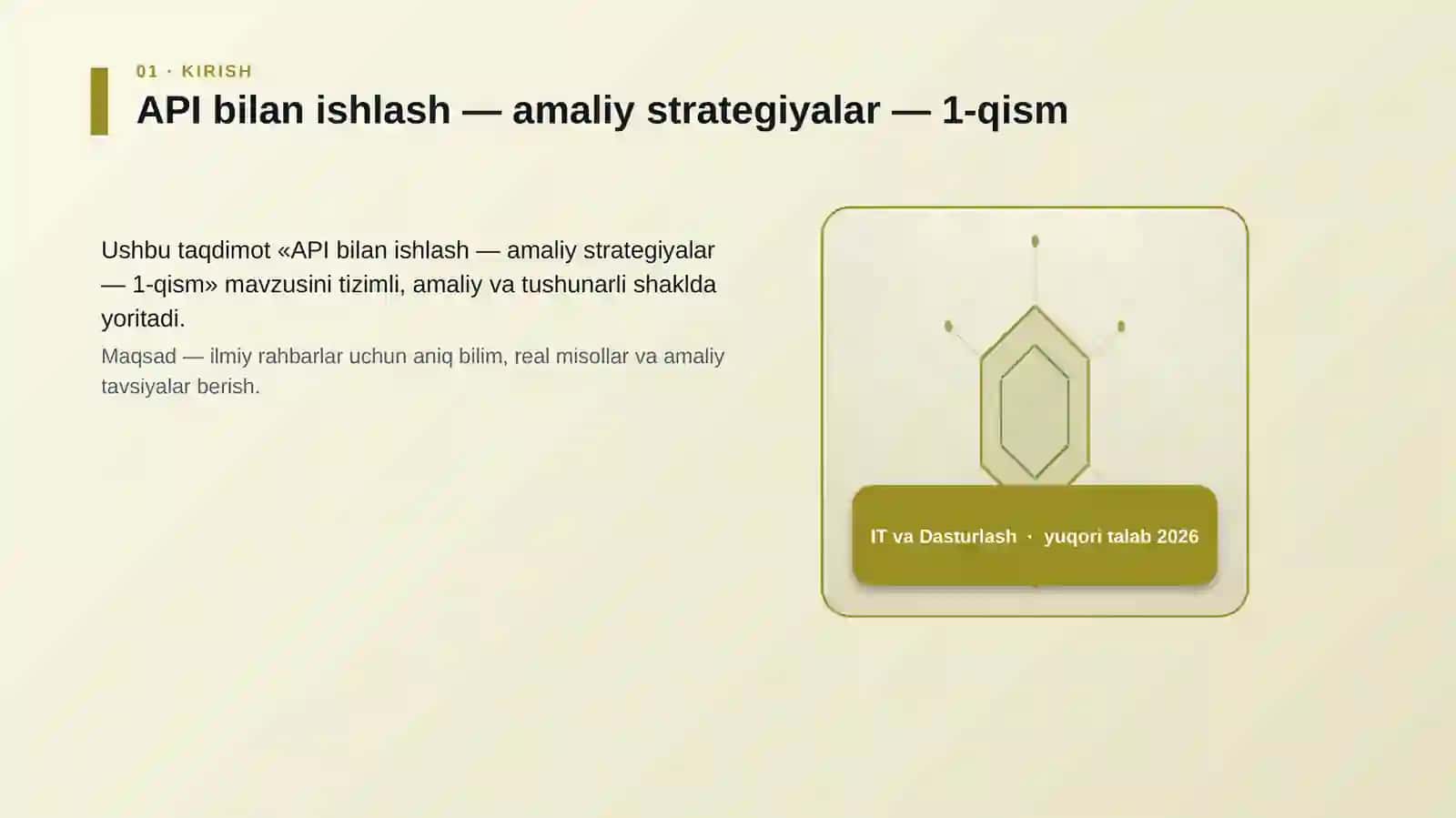 API bilan ishlash — amaliy strategiyalar — 1-qism 3