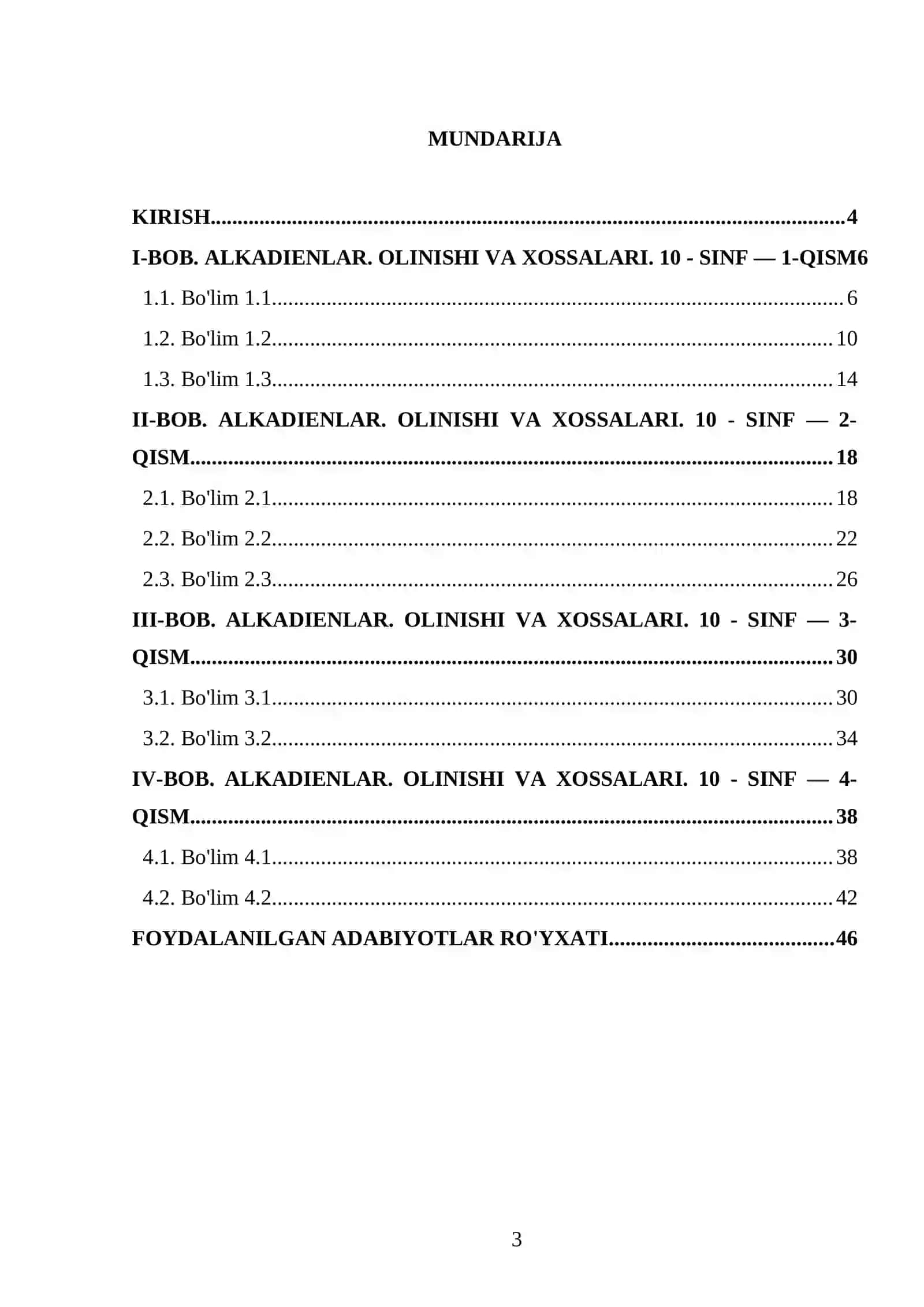 ALKADIENLAR. OLINISHI VA XOSSALARI. 10 - SINF 3