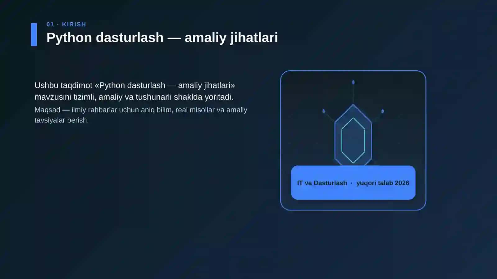 Python dasturlash — amaliy jihatlari 3