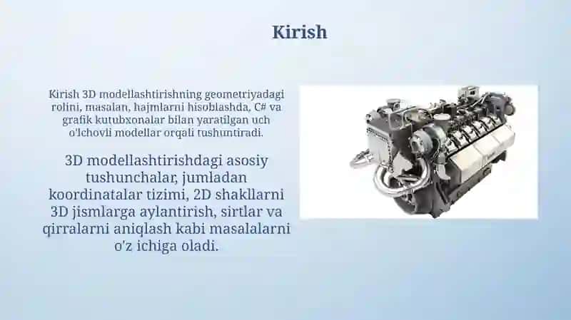 Geometriyada 3D modellashtirish 3