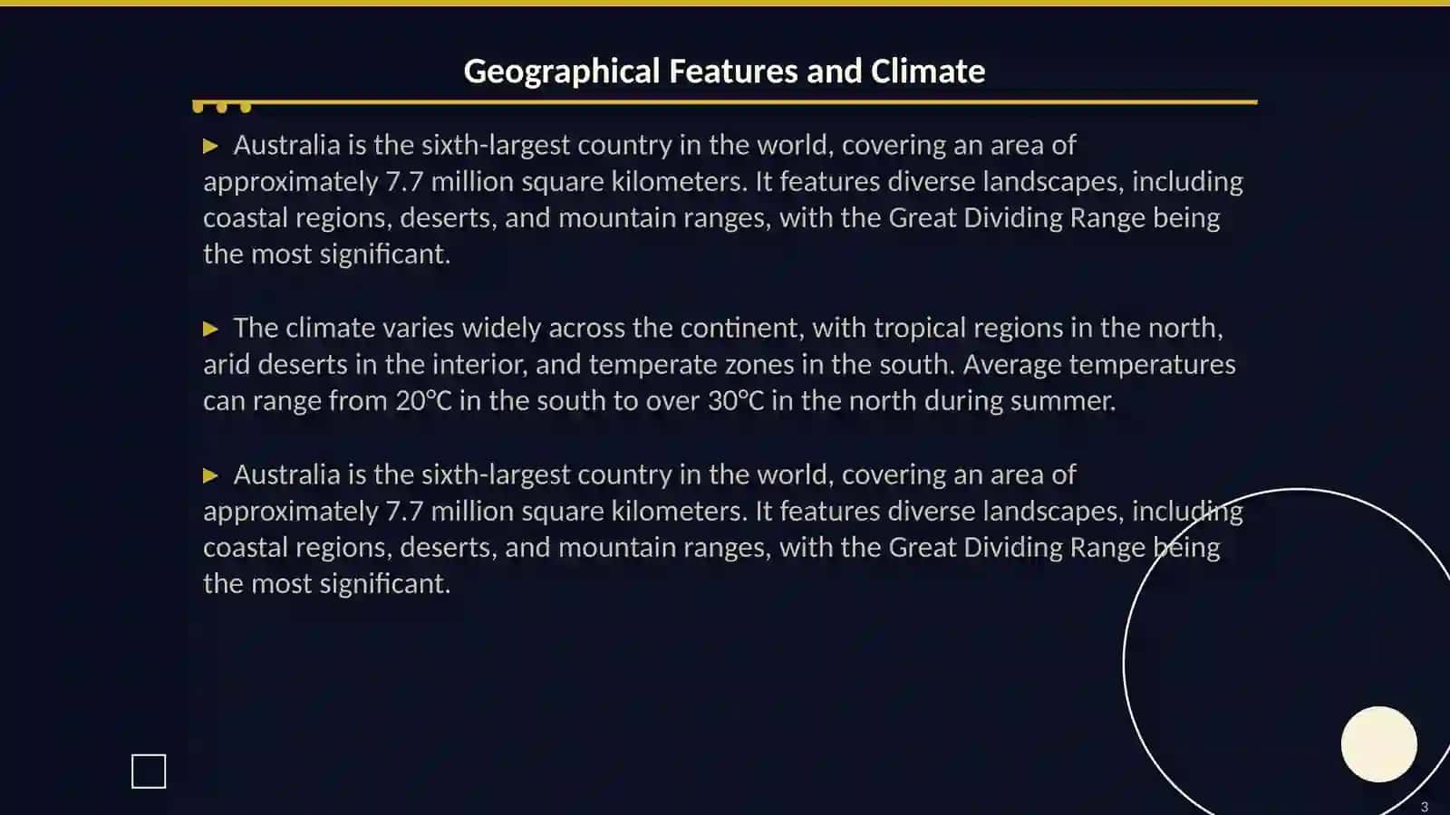 General information about Australia 3