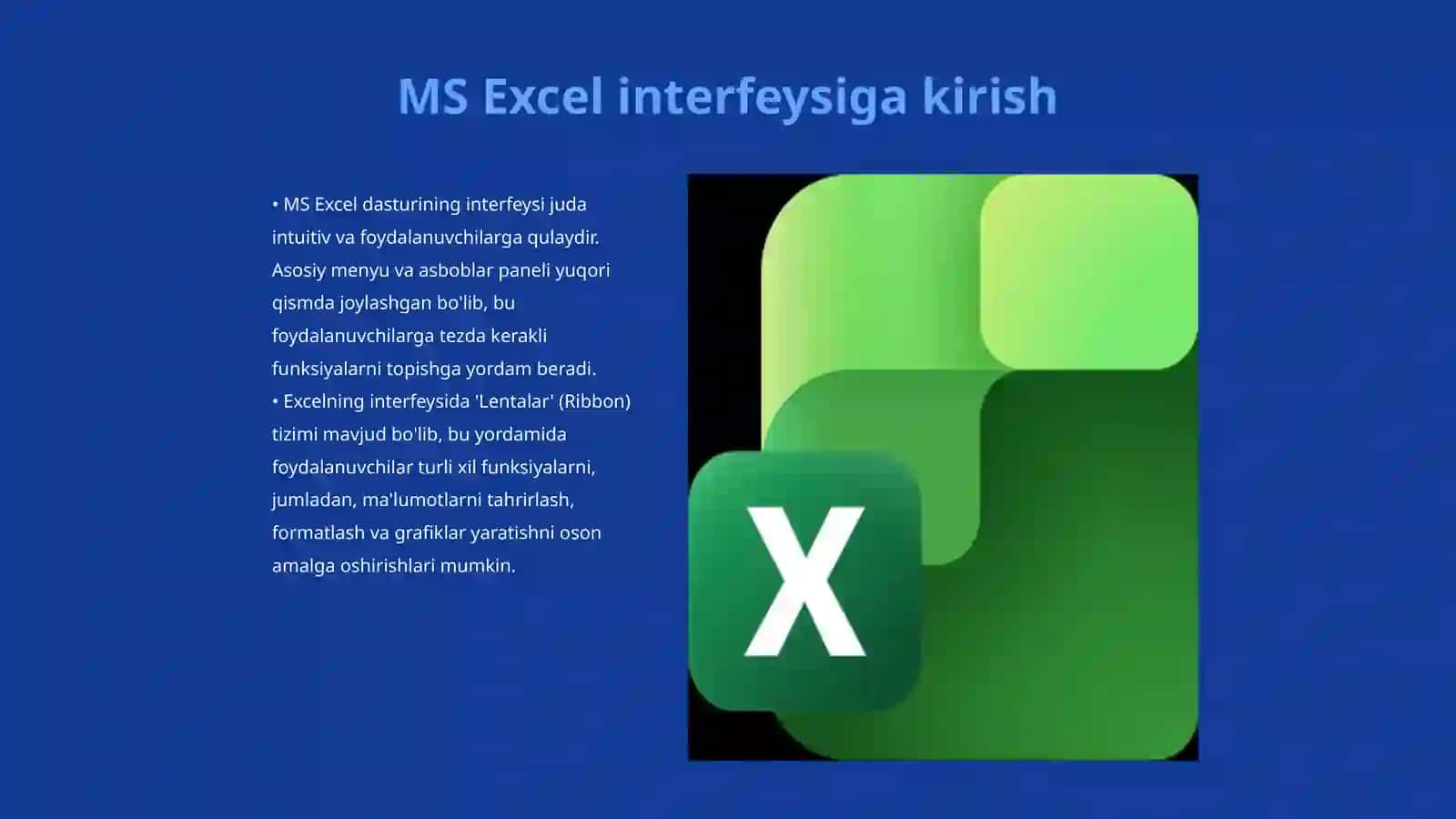MS Excelda elektron jadvallar bilan ishlash 3