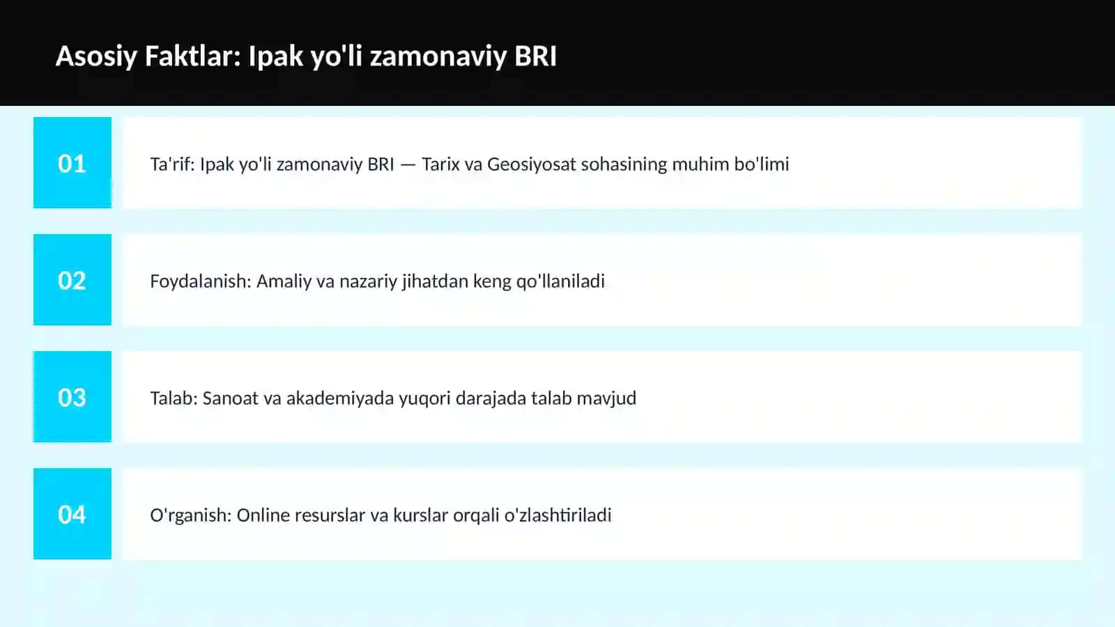 Ipak yo'li zamonaviy BRI 3