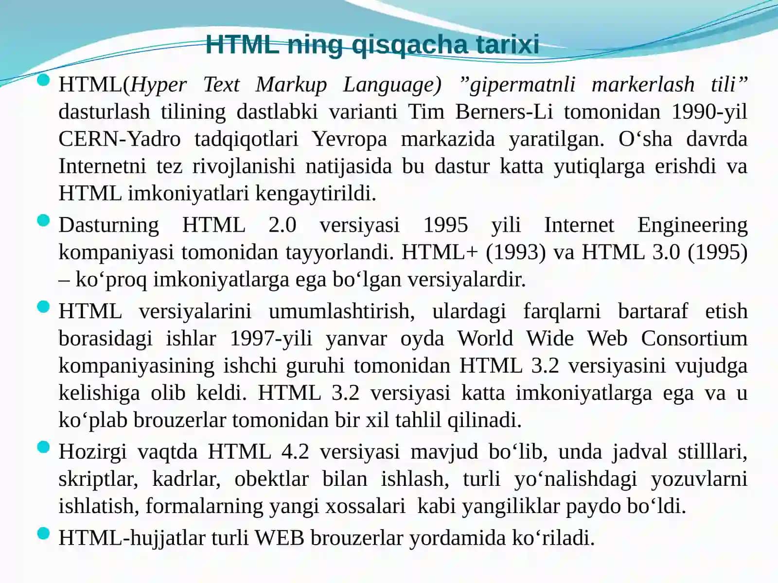 HTML TILI ASOSLARI 3