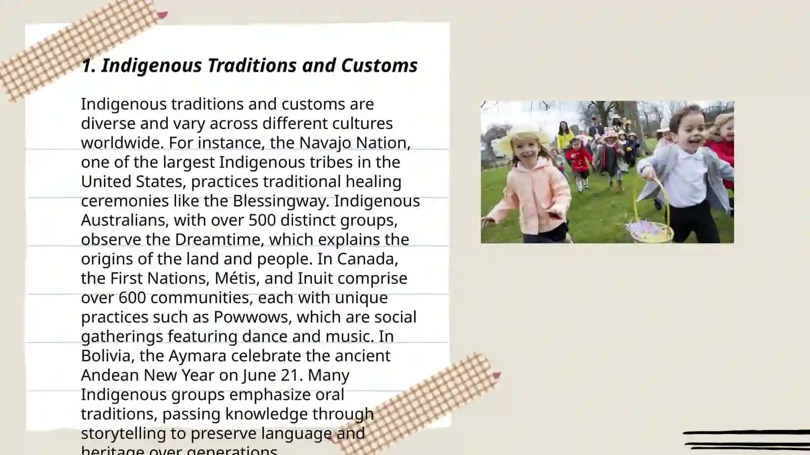 Indigenous Traditions and Customs 3