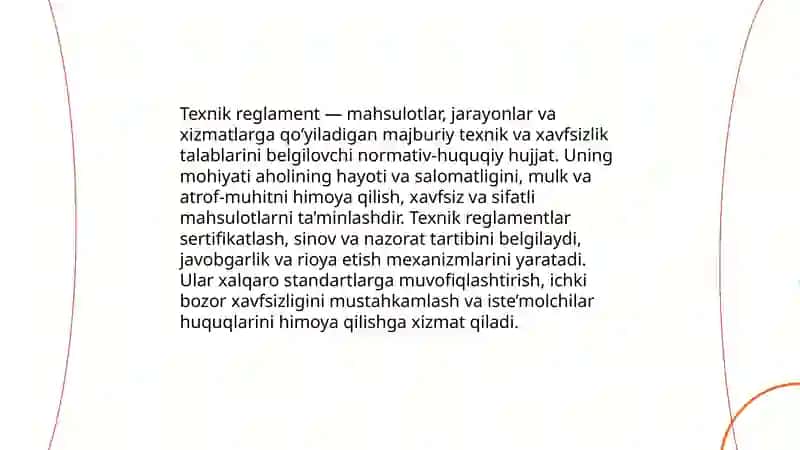 Texnik reglamentlarning mazmuni va mohiyati 3