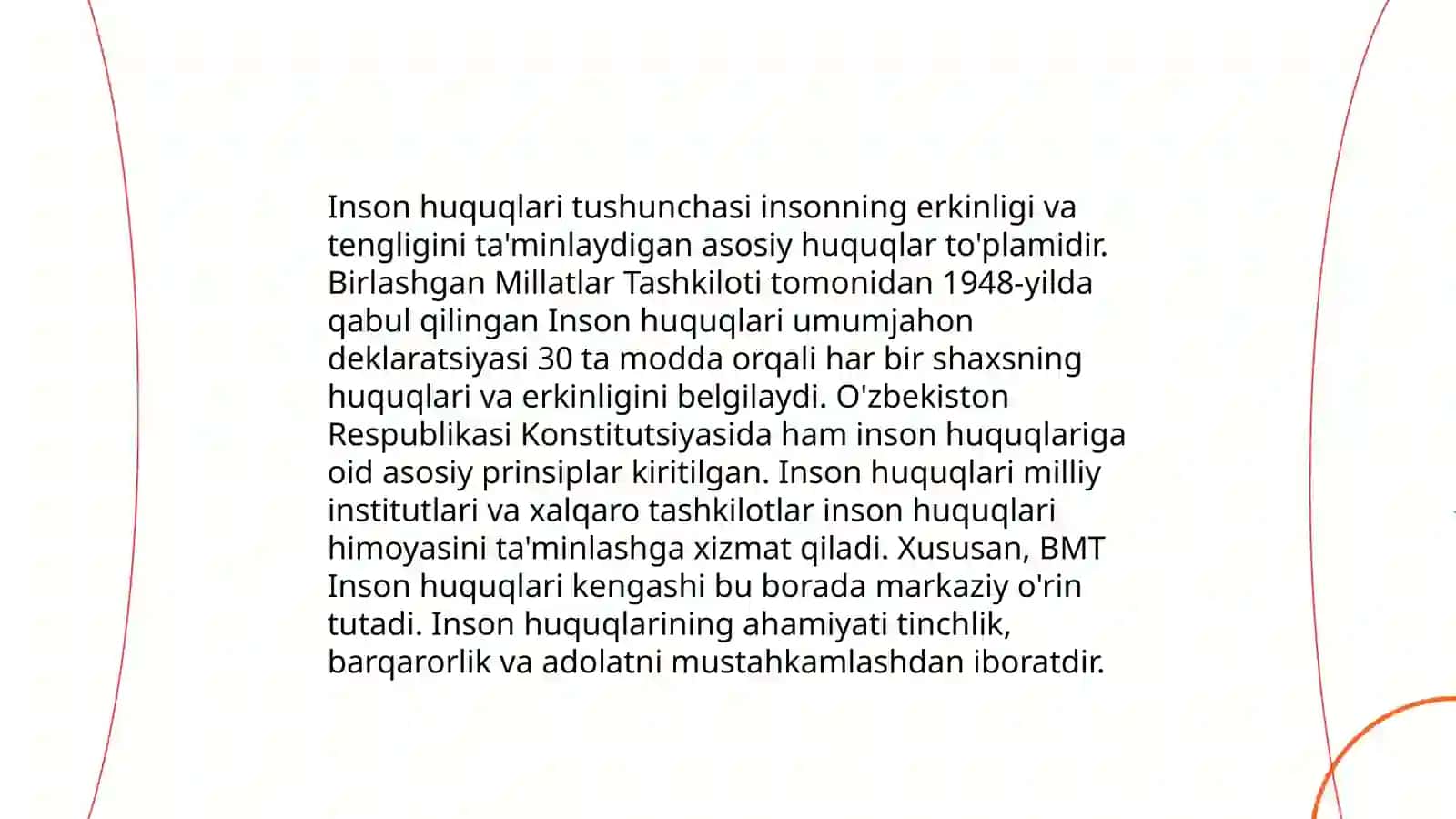 Oʻzbekiston Respublikasi Konstitutsiyasi inson huquqlari kafolati 3