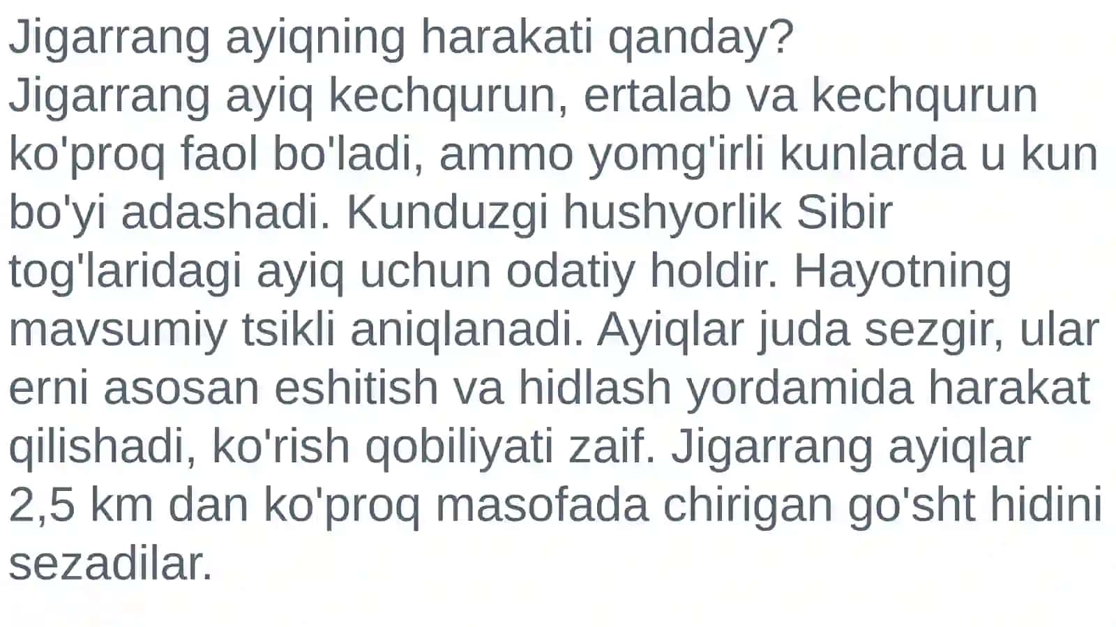Jigarrang ayiqning umr ko'rish davomiyligi, vazni qancha? 3