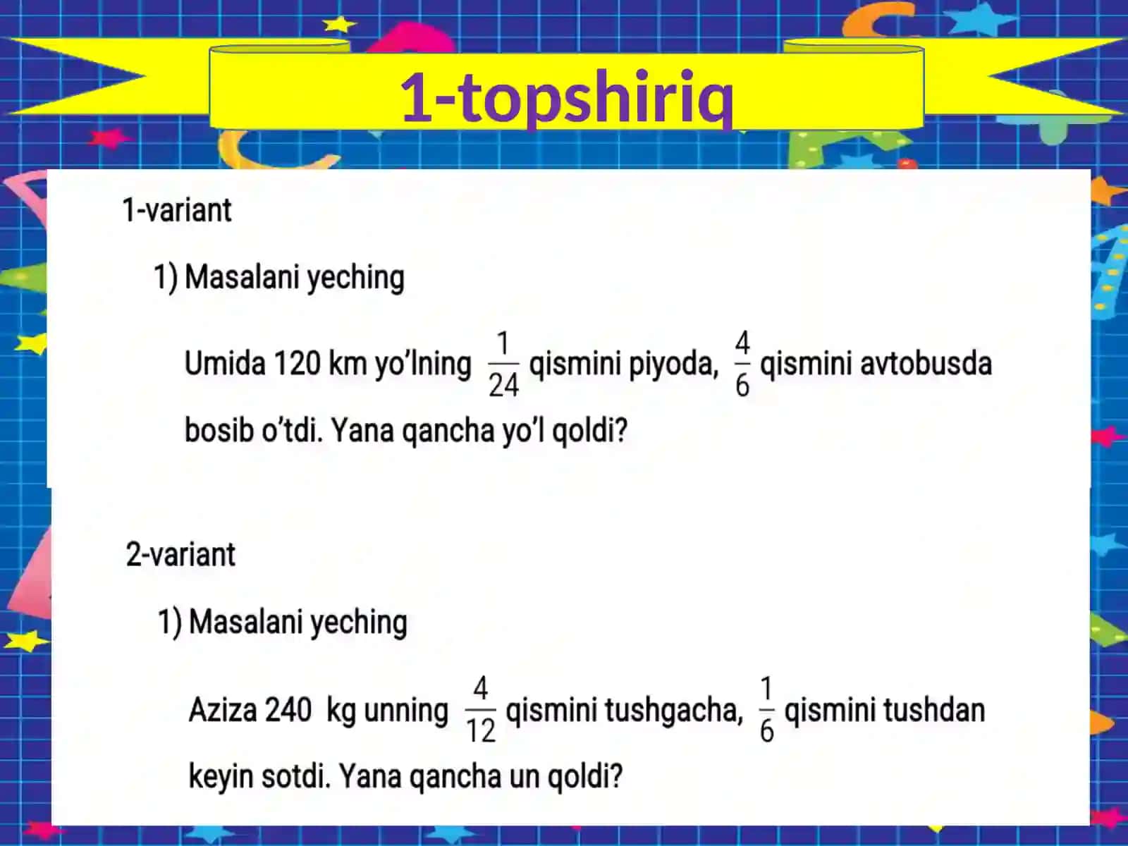 MATEMATIKA 4-sinf Nazoratishi 3