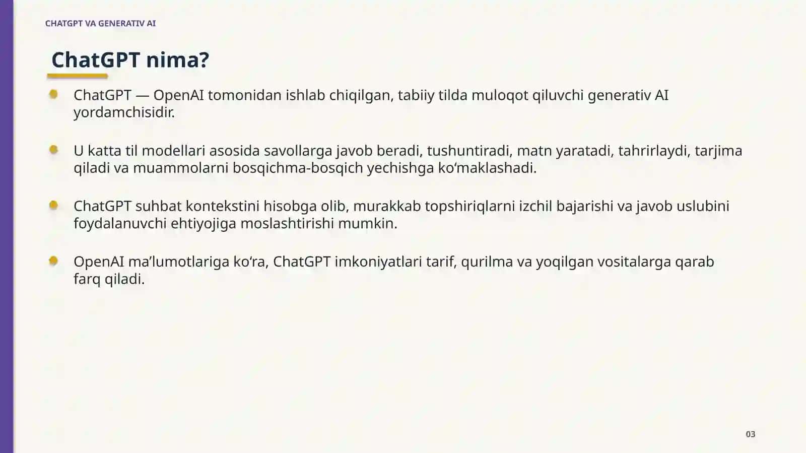 Generativ sun’iy intellekt 3