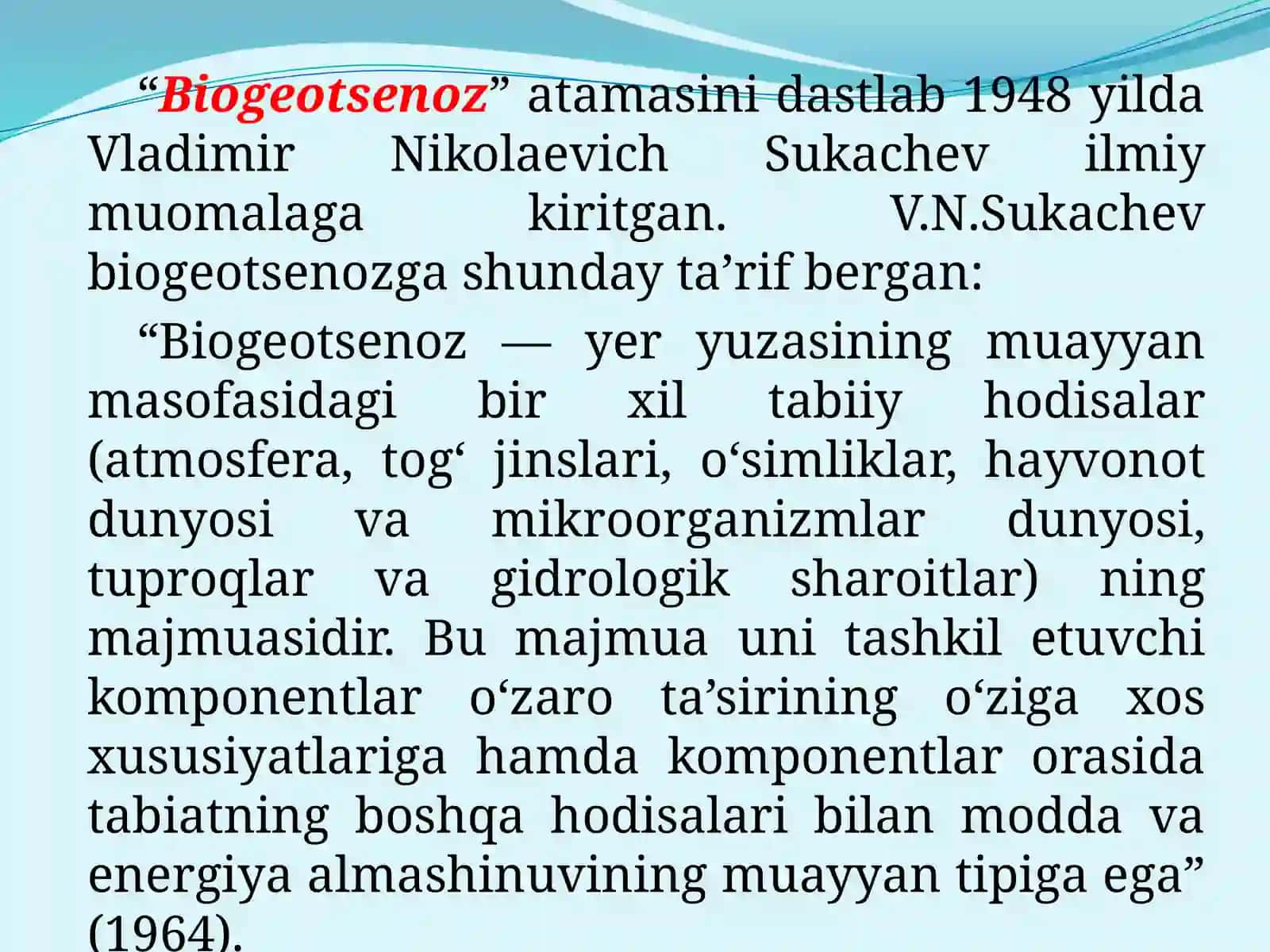 Biogeotsenoz va biogeotsenozlar 3