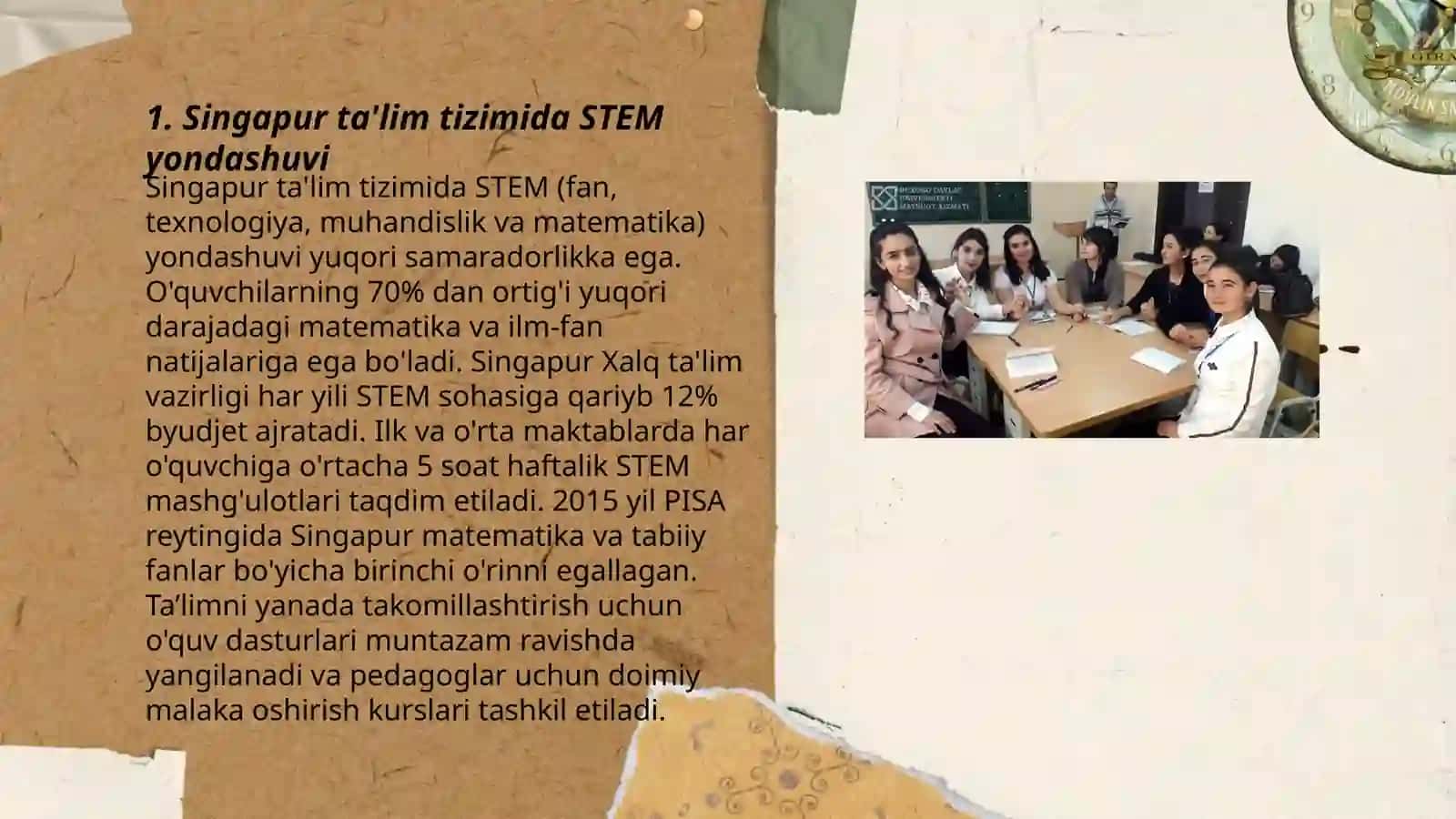 Singapur ta'lim tizimida STEM yondashuvi 3