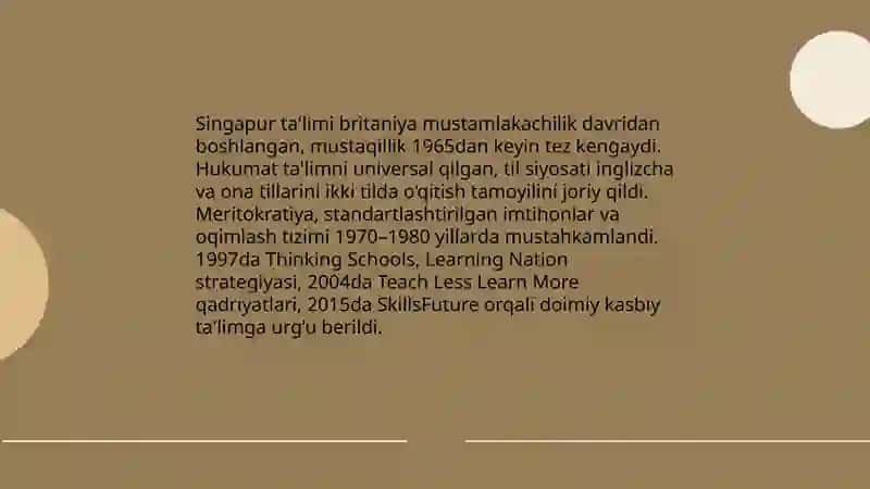 Singapur ta'lim tizimi 3