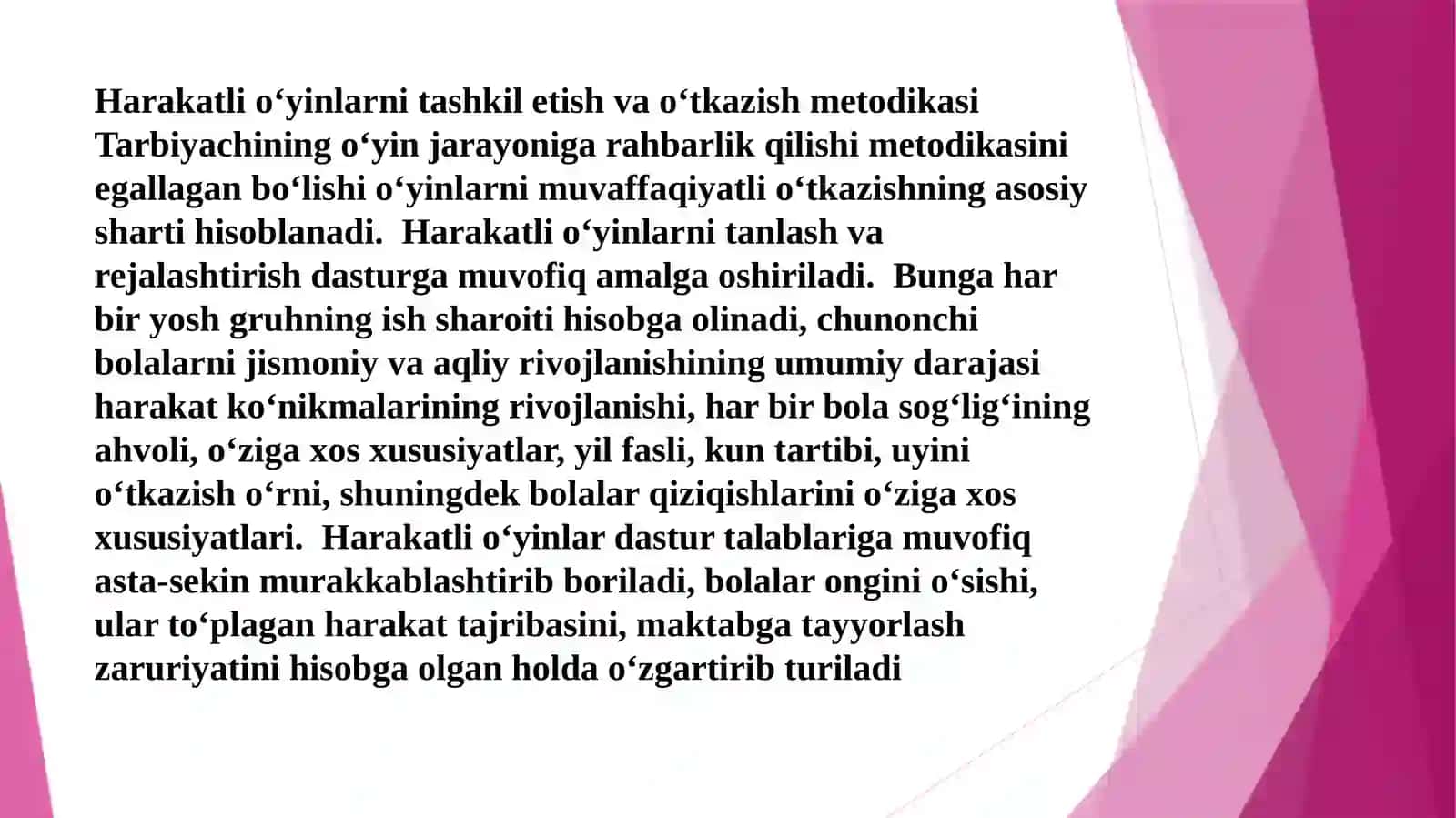 Tayyorlov guruhi bolalari uchun harakatli o‘yinlarni tashkil etish va o‘tkazish metodikasi 3