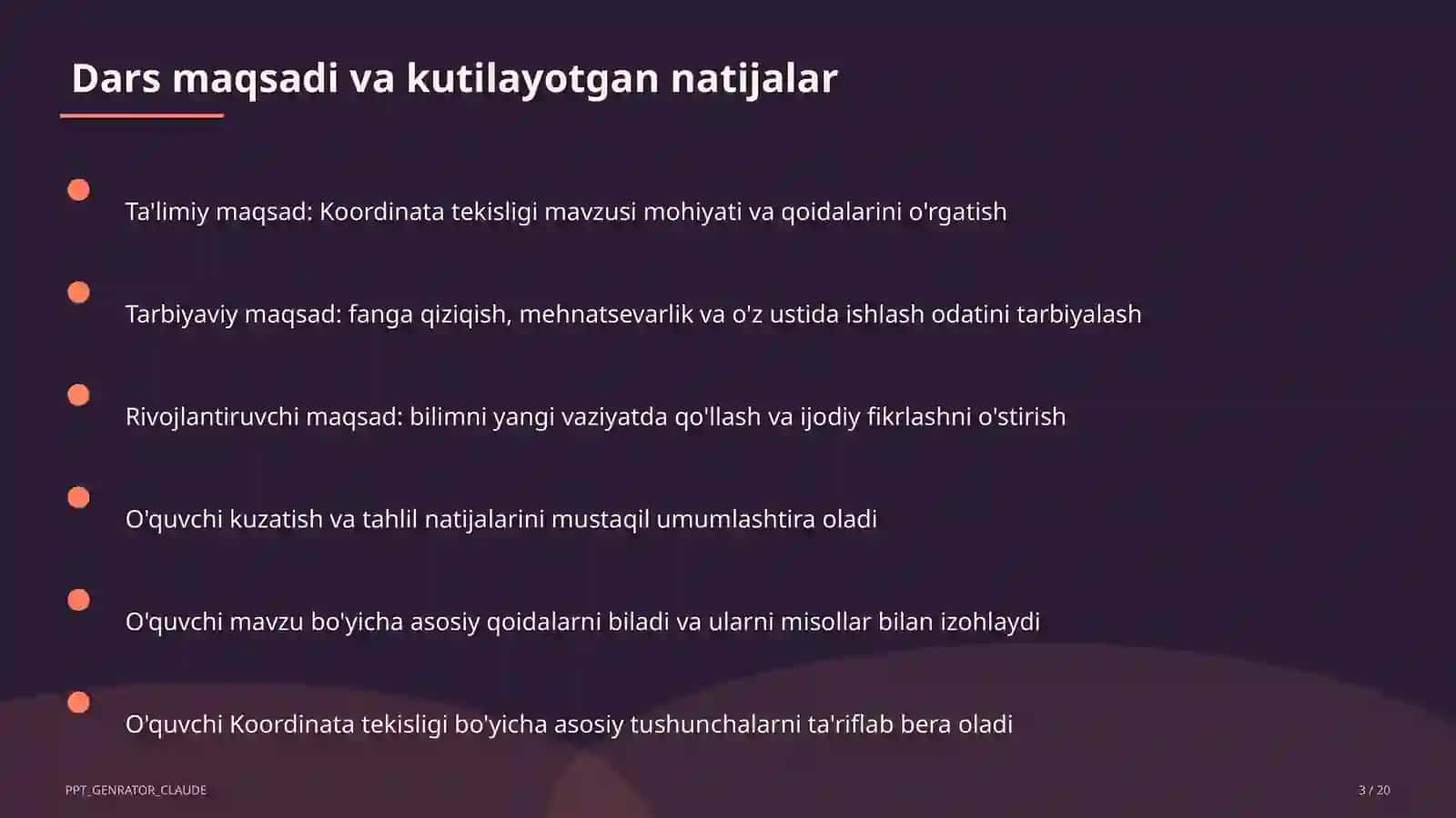Koordinata tekisligi (6-sinf) 3