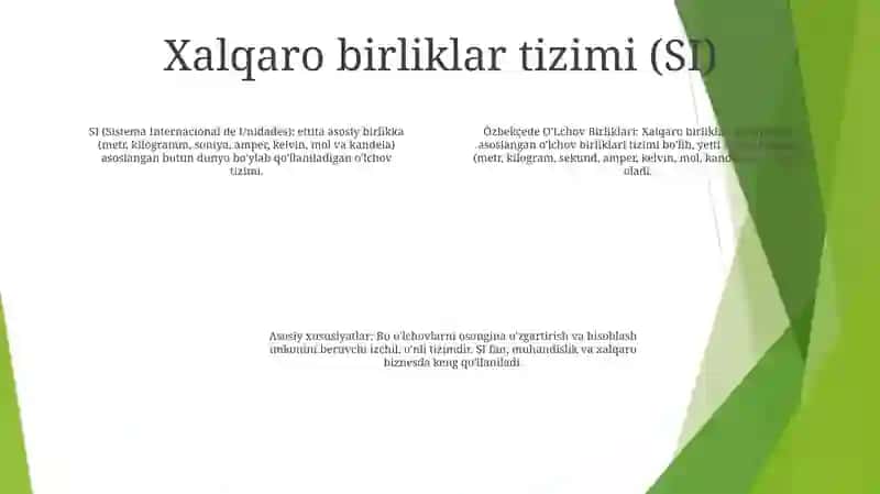 O'Lchov Birliklari 3