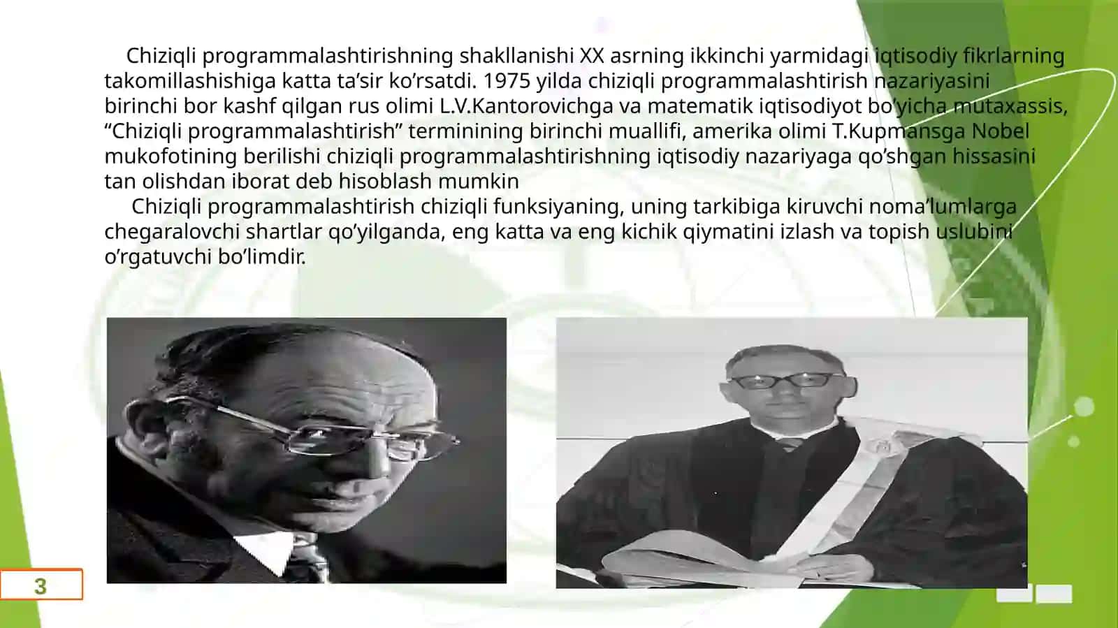 Chiziqli programmalar o’zgarishi iqtisodda 3