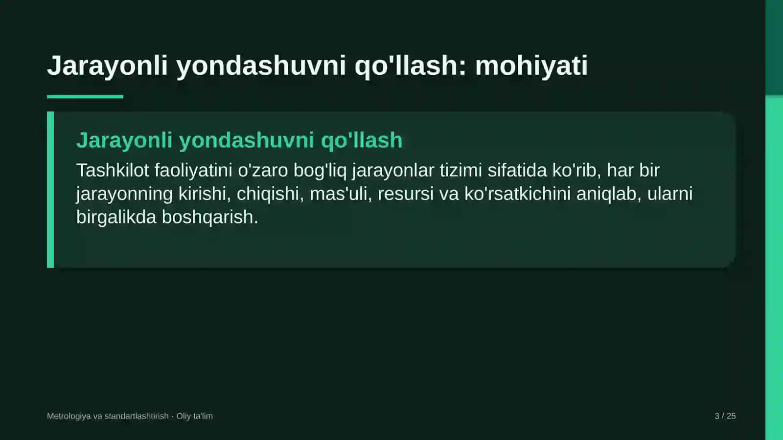 Qurilishda jarayonli yondashuvni qo'llash 3