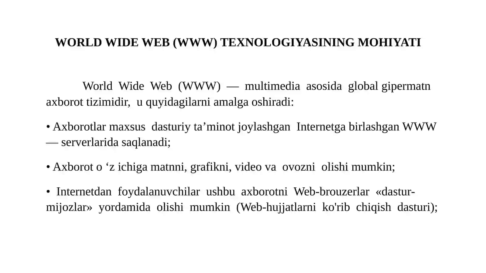 World Wide Web va HTML 3