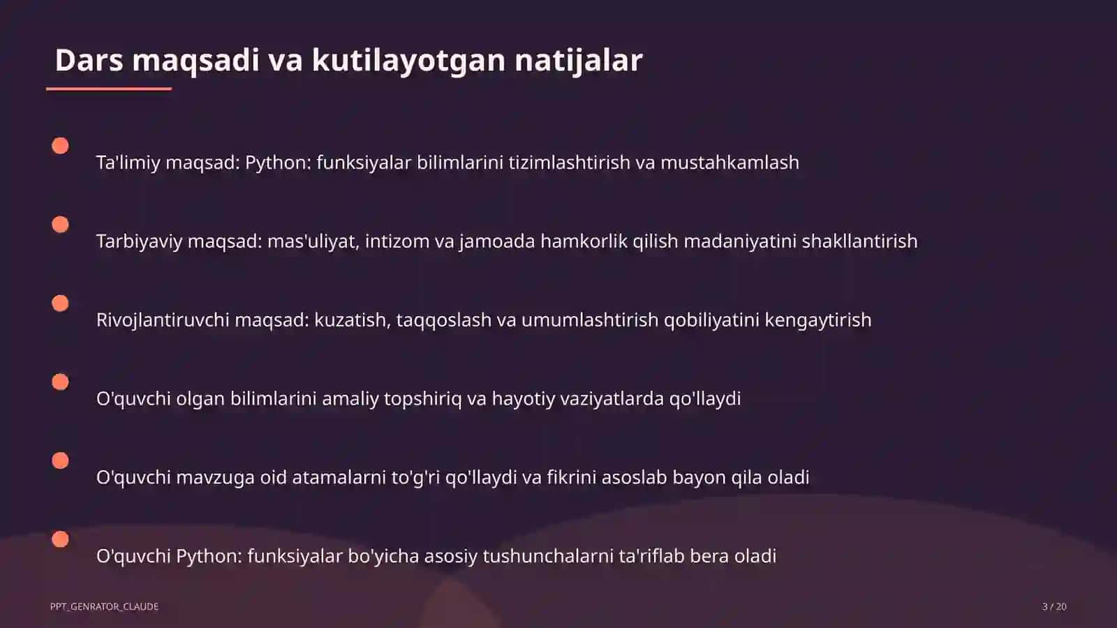 Python: funksiyalar (9-sinf) 3