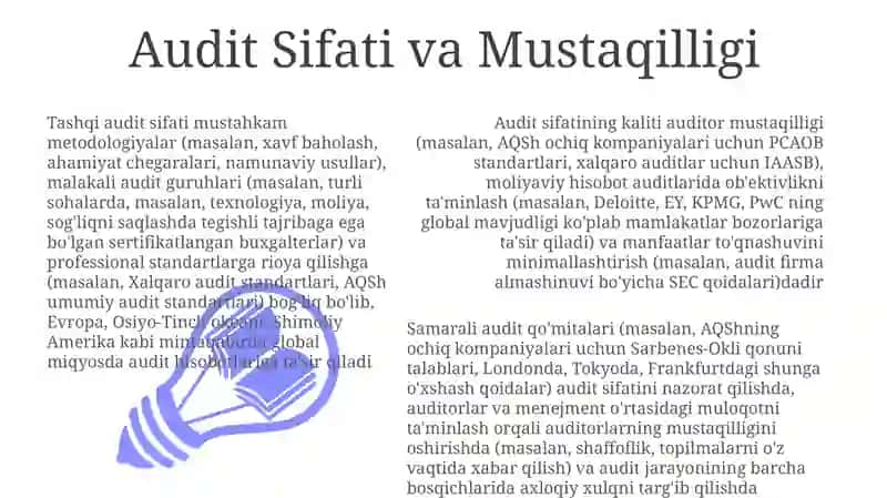 Asosiy Audit Xulosalari 3