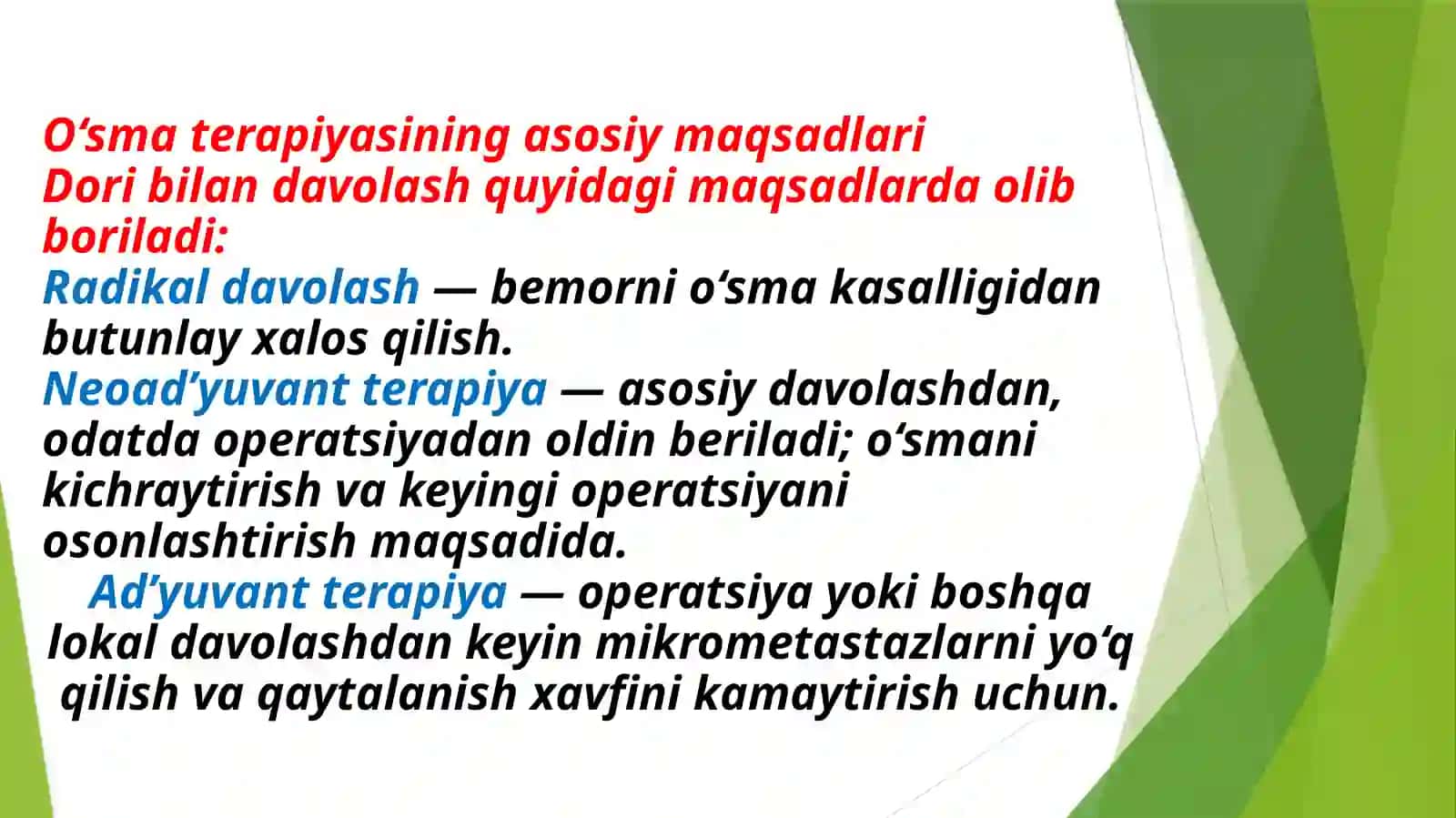 O‘smalarni dori-darmon bilan davolash terapiyasi 3