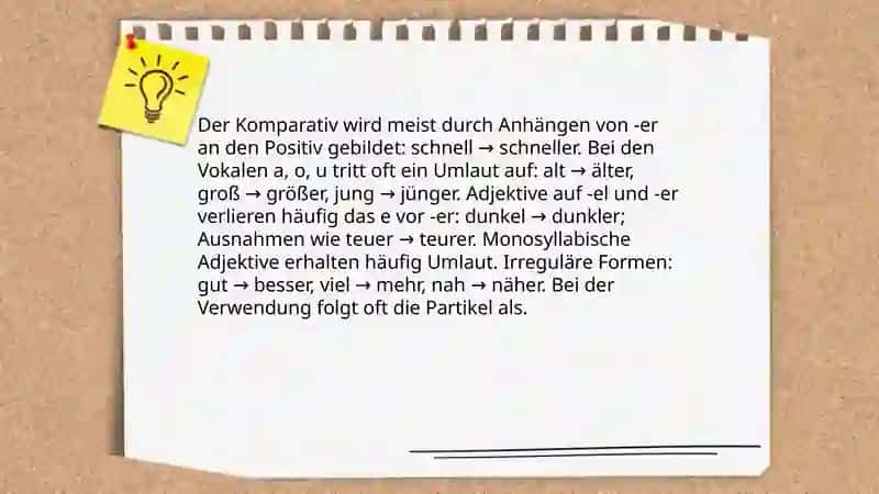 Adjektive im Komparative und Superlative 3