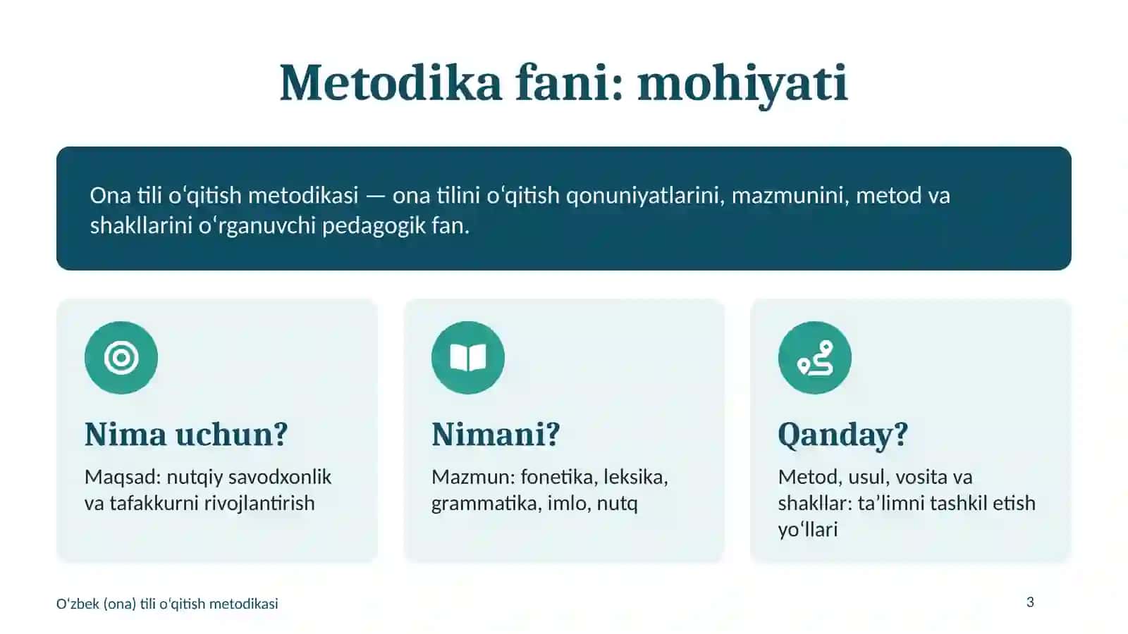 Ona tili o‘qitish metodlari va usullari 3