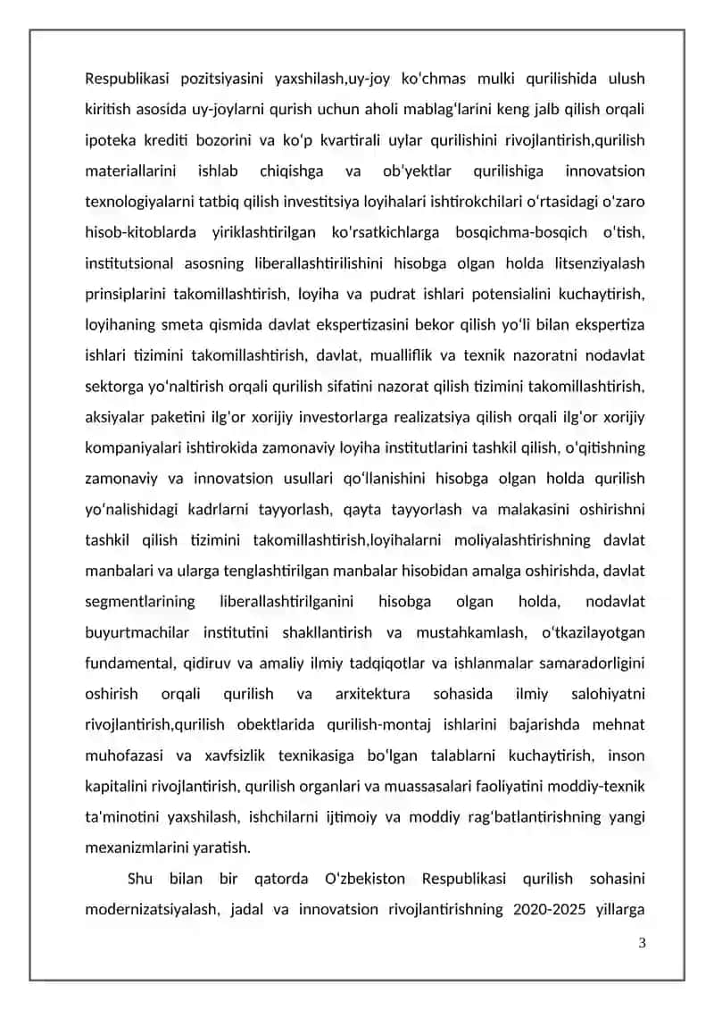 Buxoro shahridagi qurilish ashyolari ishlab chiqarish binosini barpo etish loyihasini 3