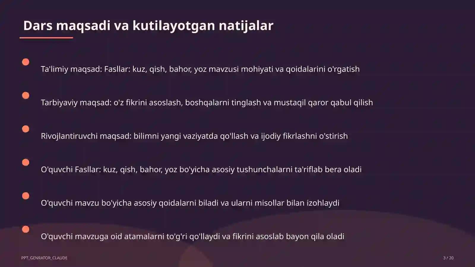 Tabiatshunoslik (1–4) - ochiq dars uchun 3
