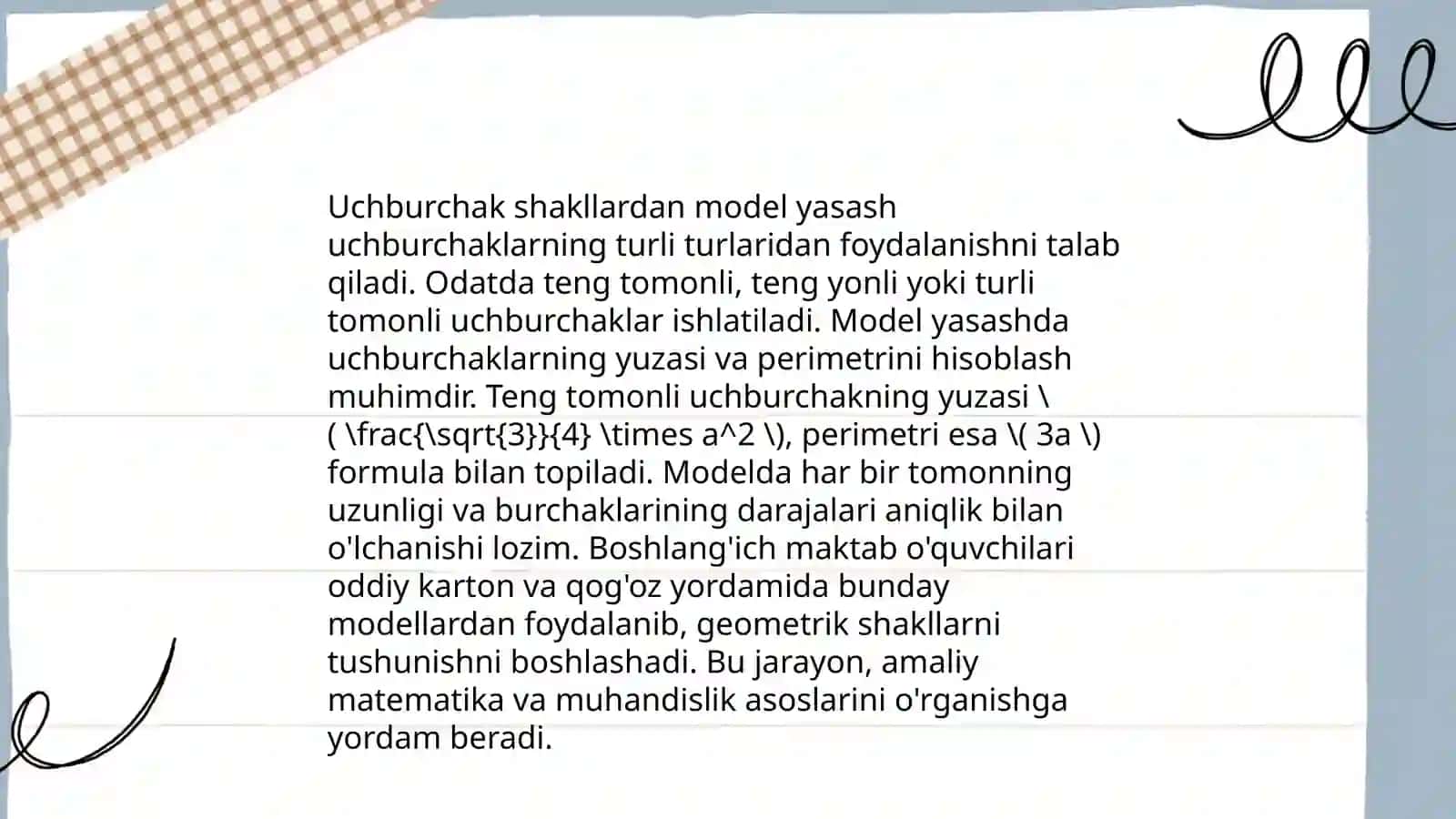 Uchburchak shakllardan model yasash 3