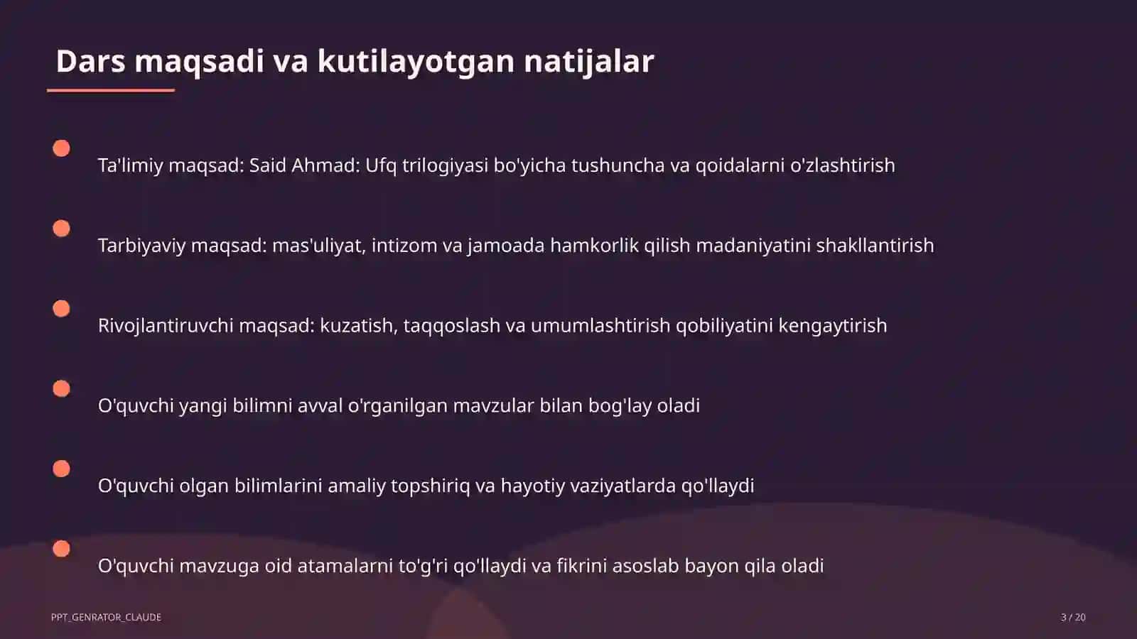 Said Ahmad: Ufq trilogiyasi (11-sinf) 3