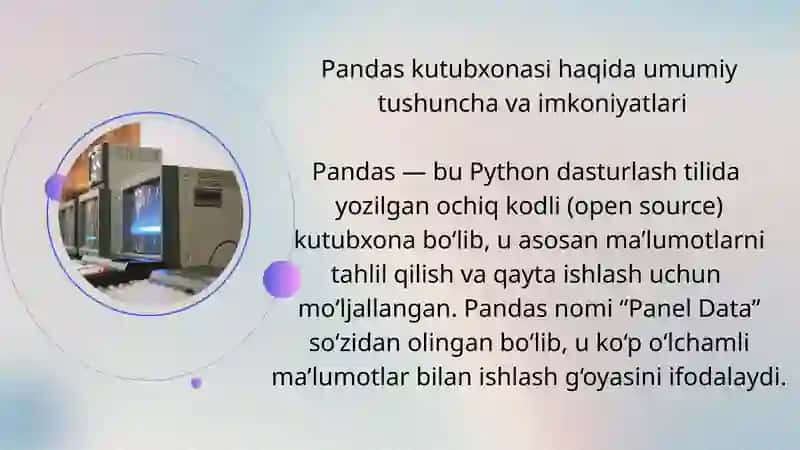 Python dasturlash tilida pandas bilan ishlash 3