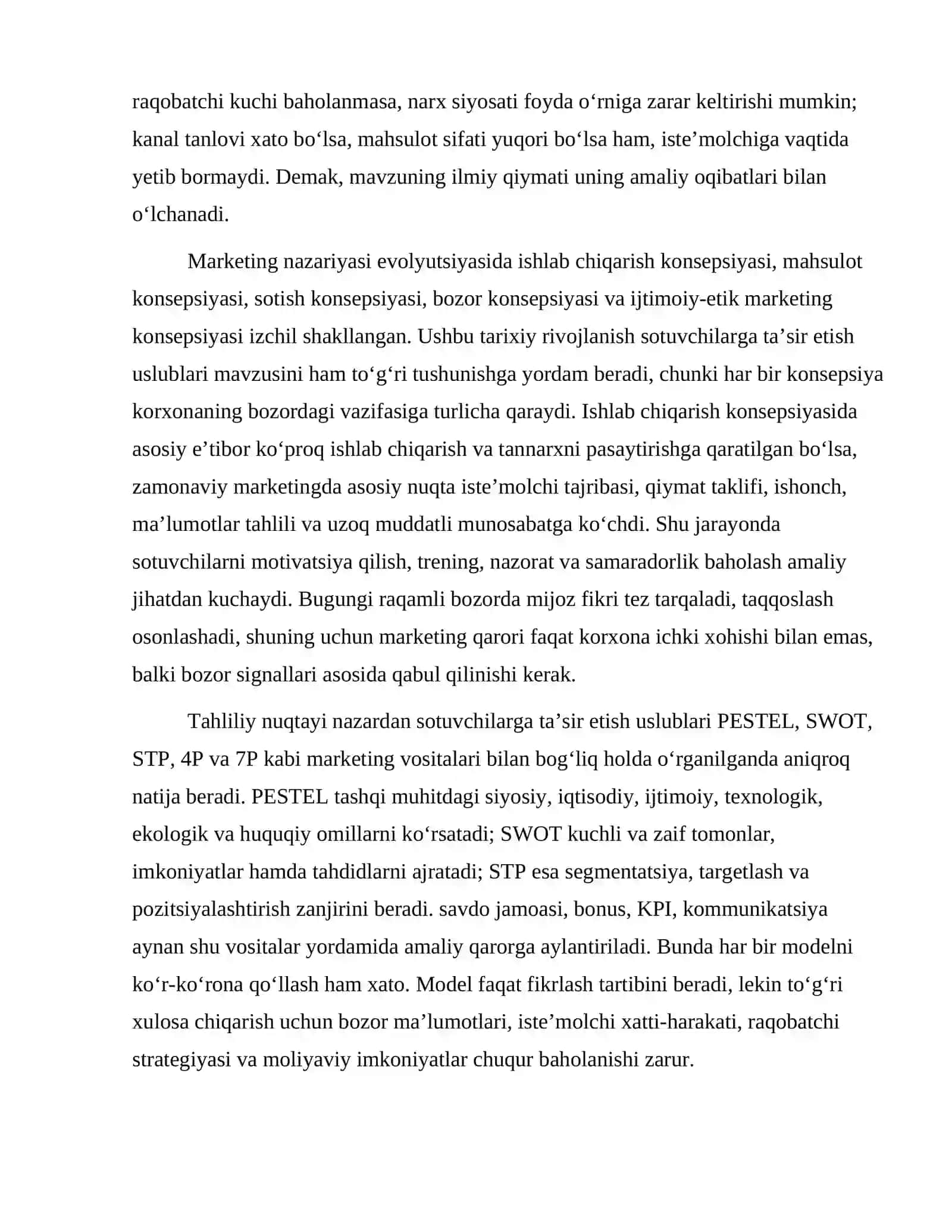 Sotuvchilarga ta’sir etish uslublari 3
