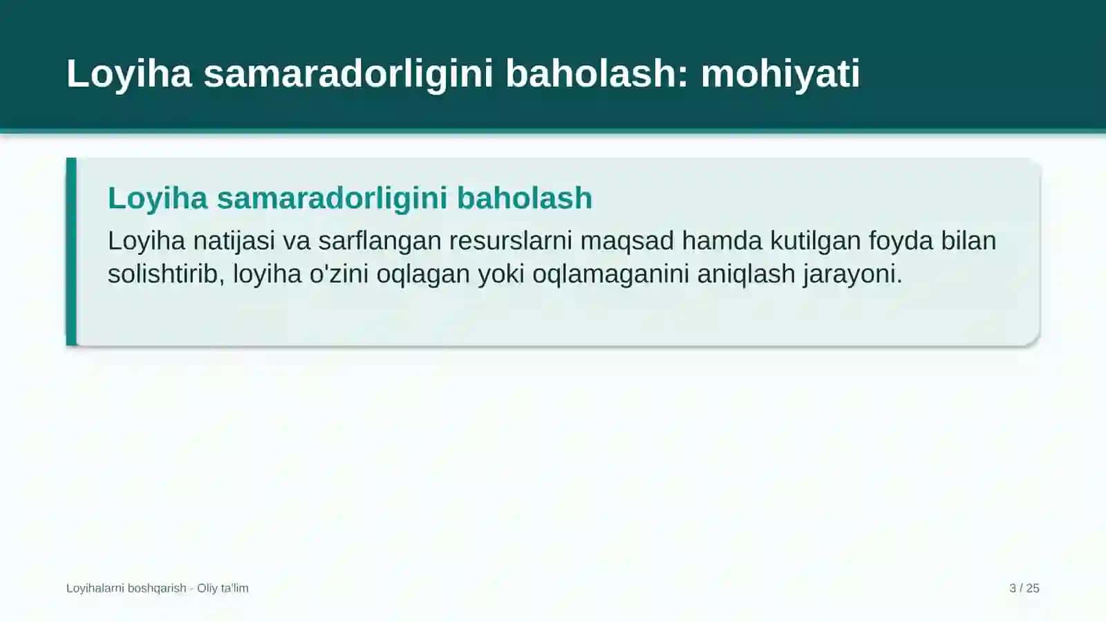 Kadrlar agentliklarida loyiha samaradorligini baholash 3