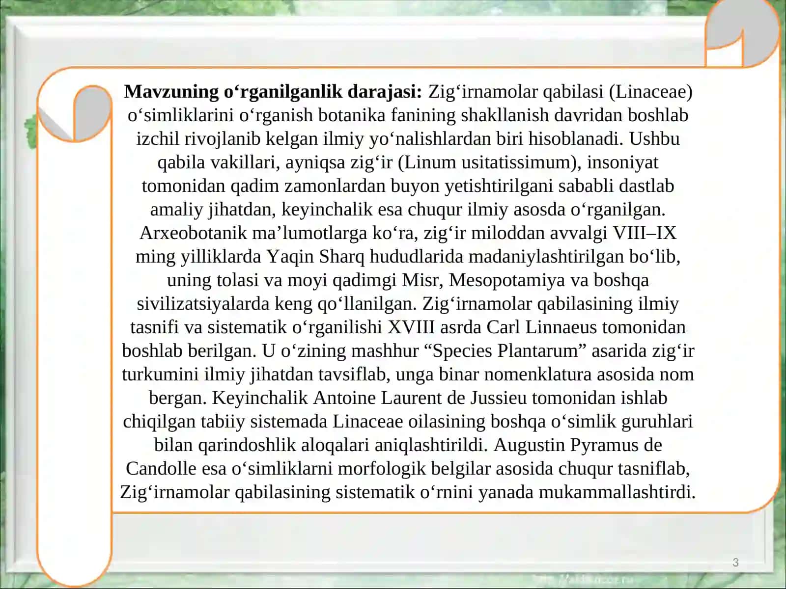 Ziranamolar qabilasi 3